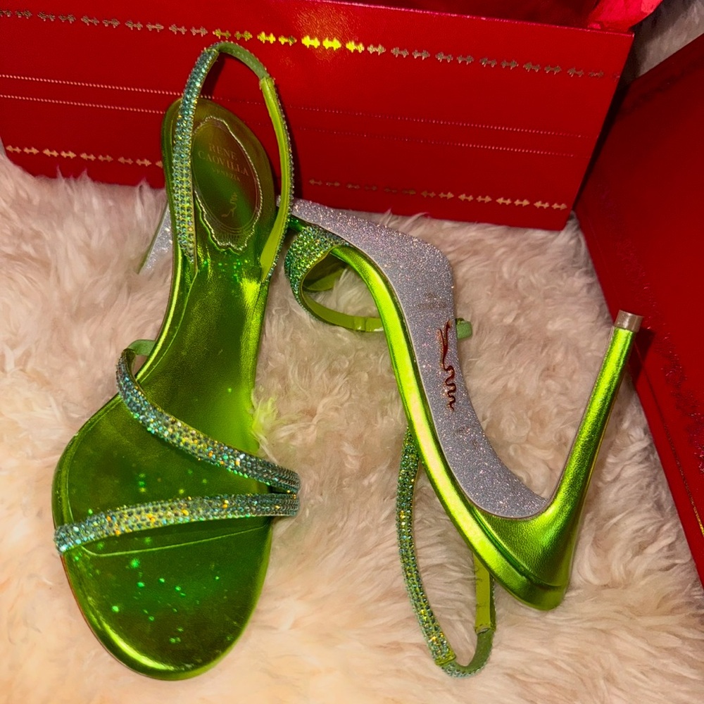 René Caovilla Green Satin Heels – Size 36 (Shimmer Strass)
BRAND NEW - Picture 4 of 12